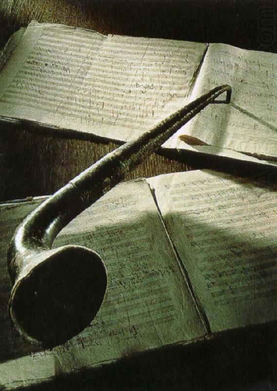 robert schumann beethoven s ear trumpet lying on the manuscript of his eroica symphony china oil painting image